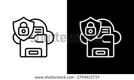 Data Vault White Icon Set Design