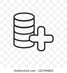 Data vector linear icon isolated on transparent background, Data transparency concept can be used for web and mobile