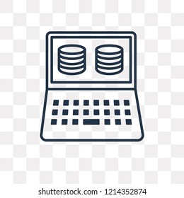Data vector outline icon isolated on transparent background, high quality linear Data transparency concept can be used web and mobile
