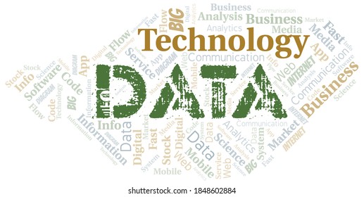 Data vector word cloud, made with text only.