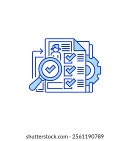 Data Verification Line Icon. linear style sign for mobile concept and web design. Outline vector icon.