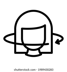 Data virtual reality icon. Outline Data virtual reality vector icon for web design isolated on white background