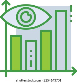Data Visual business management icon with green duotone style. Diagram, infographic, bar, line, info, abstract, presentation. Vector illustration
