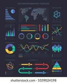 Data Visualisation Charts And Diagrams, Demographics Infographics Elements For Marketing Presentation. Chart And Data Diagram Presentation Of Set. Vector Illustration