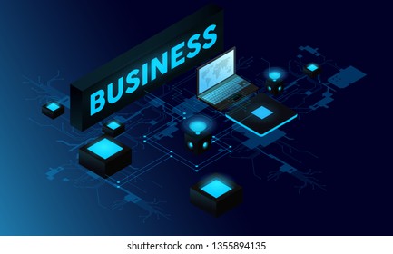 Data Visualisation Concept, Isometric Art