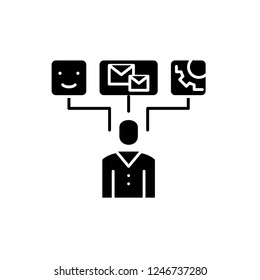 Data visualization black icon, vector sign on isolated background. Data visualization concept symbol, illustration 