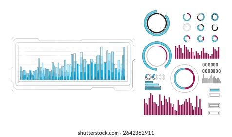 Data Visualization Chart Elements for Business Analysis and Financial Reporting Concepts