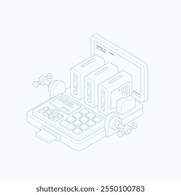 Data visualization concept. 3d isometric vector illustration.