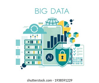 Data visualization concept, big data, vector illustration 