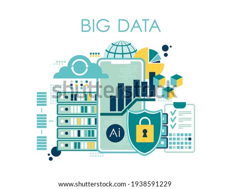 Data visualization concept, big data, vector illustration 
