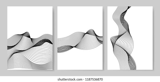 Data visualization dynamic wave pattern vector