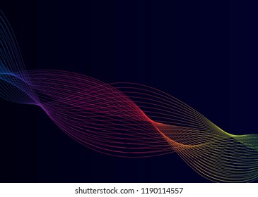 Data visualization dynamic wave pattern vector