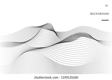Data visualization dynamic wave pattern vector