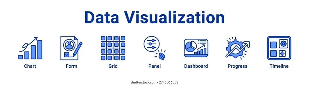 Data Visualization icon banner and collection