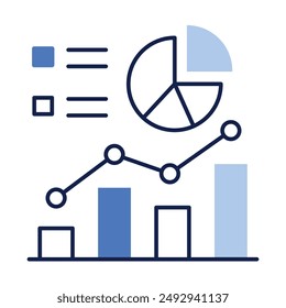 Data Visualization Icon with Editable Stroke.