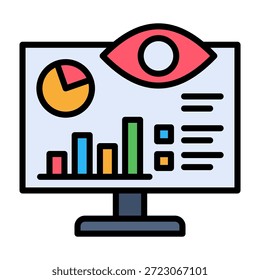 Datenvisualisierung Symbol Lineares Farbdesign, Vektorgrafik