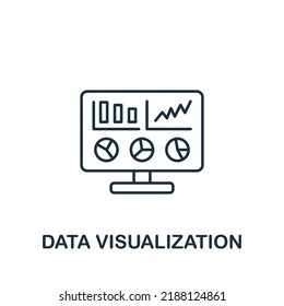 Data Visualization icon. Monochrome simple line Data Science icon for templates, web design and infographics