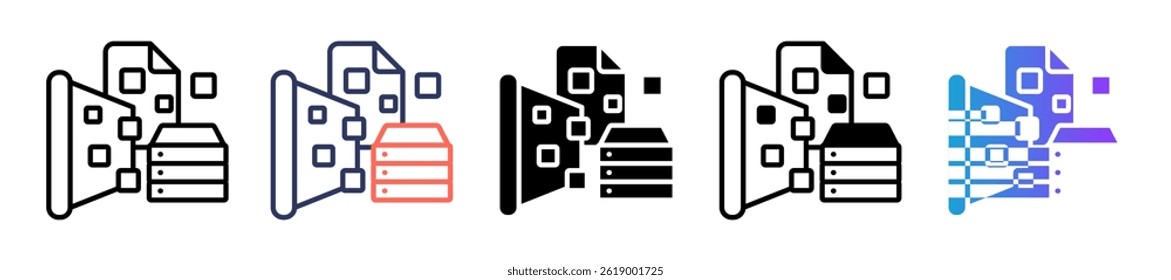Data Visualization Icon Multiple Vector Illustration