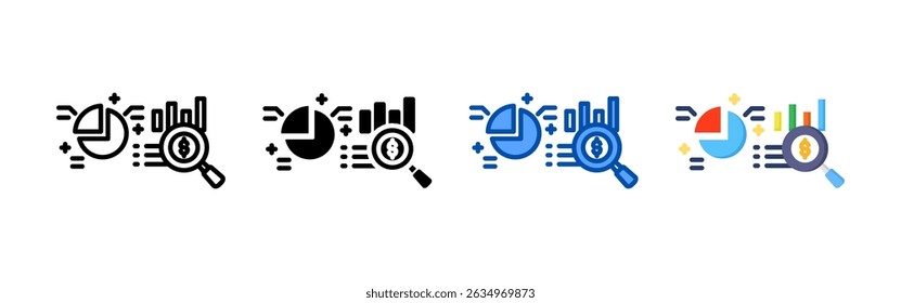 Data visualization icon set bundle. Multi style icon collection perfect for websites, apps, and presentations. Simple vector icon collection