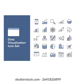 Data visualization icons for business and financial analysis