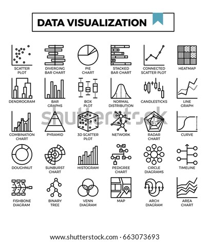 Data Visualization Icons Vector Illustration Flat Stock Vector (Royalty ...