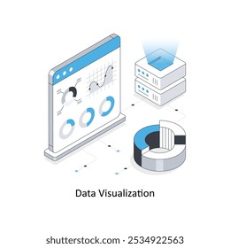 Visualização de dados ilustração de stock isométrica. EPS Ilustração do estoque de arquivos