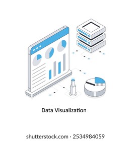 Data Visualization isometric stock illustration. EPS File stock illustration