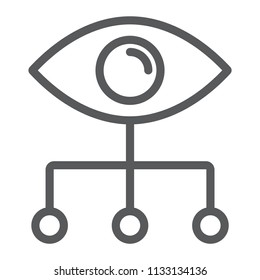 Data Visualization Line Icon, Data And Analytics, Eye Sign, Vector Graphics, A Linear Pattern On A White Background, Eps 10.