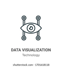 Data visualization outline vector icon. Thin line black data visualization icon, flat vector simple element illustration from editable technology concept isolated stroke on white background