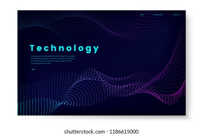 Data visualization particle dynamic wave pattern vector