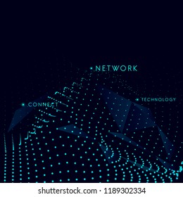 Data visualization particle dynamic wave pattern vector