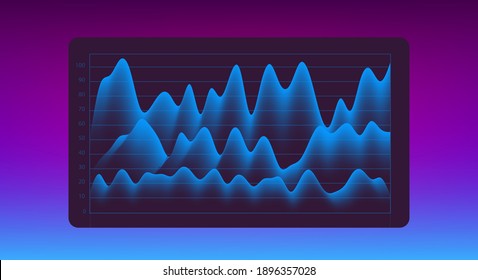 Data visualization and statistics concept. Abstract mathematical graphs and charts.