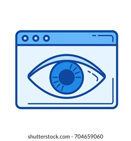 Data visualization vector line icon isolated on white background. Data vizualization line icon for infographic, website or app. Blue icon designed on a grid system.