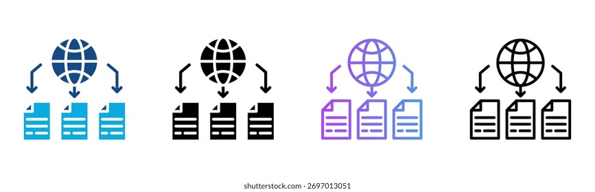 Ícone de volume de dados - Ilustração de vetor de vários estilos

