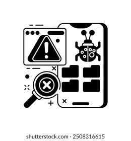 Data Vulnerability Glyph Icon, Vector illustration