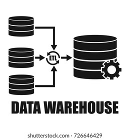 Data Warehouse architecture environment design. Vector illustration technology solution tend concept design.