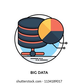 Data Warehouse Devices With Pie Chart Making Sense For Big Data Icon 