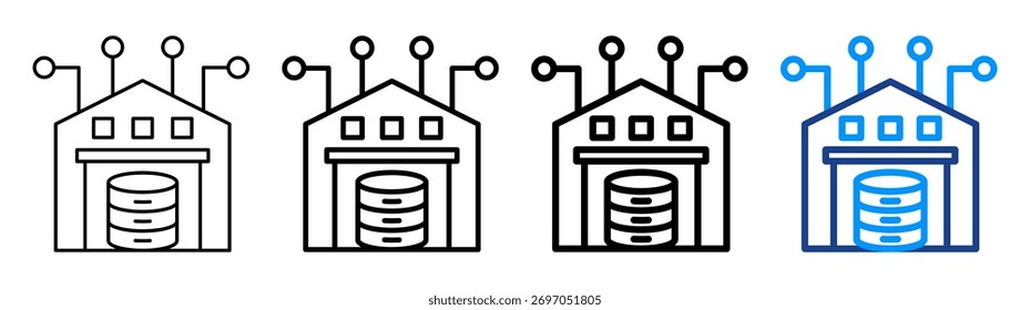Conjunto de Colección de contorno diferente de icono de almacén de datos