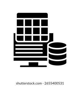 Data Warehouse Icon Glyph Vector Illustration