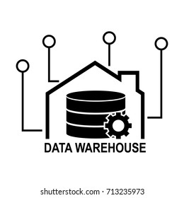 Data warehouse icon logo design. Vector illustration 