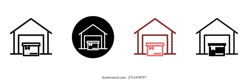Data Warehouse Icon Multi Style Vector Illustration