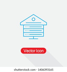 Data Warehouse Icon,Data Center Icon, Computer Server Icon  Vector Illustration Eps10