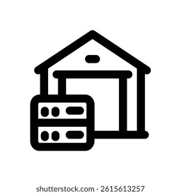 data warehouse line icon. Clean and minimalist vector icon for websites, mobile apps, presentations, and logos. Fully scalable and customizable for any project.
