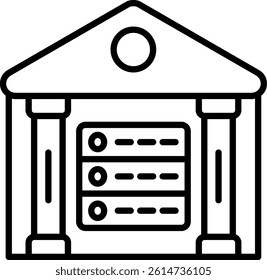Data Warehouse Line Vector Icon Design