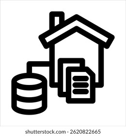 Ícone Outline do Data Warehouse. Ilustração de vetor simples no plano de fundo branco