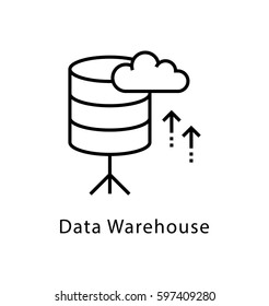 Data Warehouse Vector Line Icon
