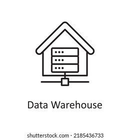 Data Warehouse vector outline Icon Design illustration. Miscellaneous Symbol on White background EPS 10 File