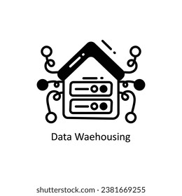  Dibujo de diseño de icono del doodle de almacenamiento de datos. Símbolo de red sobre archivo EPS 10 de fondo blanco
