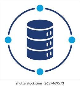 Data Warehousing, flach, blau, Vektorgrafik
