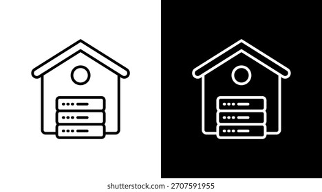 Entwurf des weißen Symbolsatzes für Data Warehousing